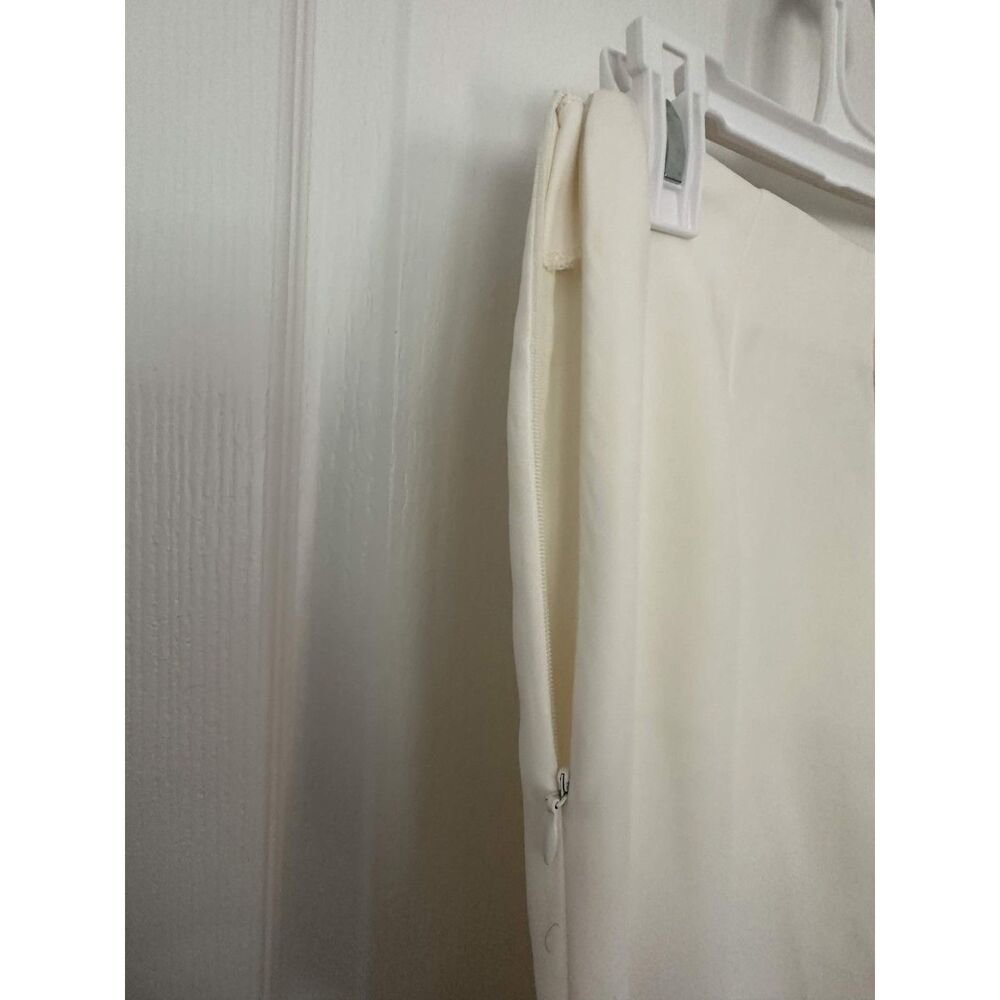 Sincerely Jules Off-White/Cream Wide Leg Trousers w/ Side Zip Size M Career Wear - Picture 7 of 9